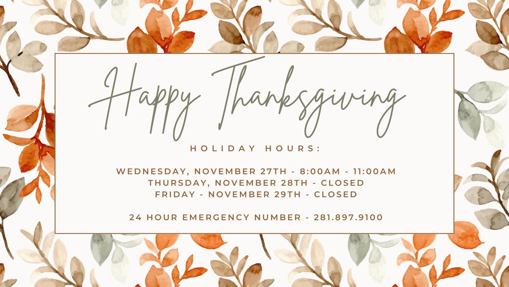 Holiday hours